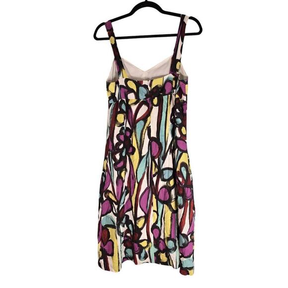 Anthropologie Tabitha Womens Abstract Floral Sleeveless Midi Dress Multicolor 6 - Picture 3 of 7